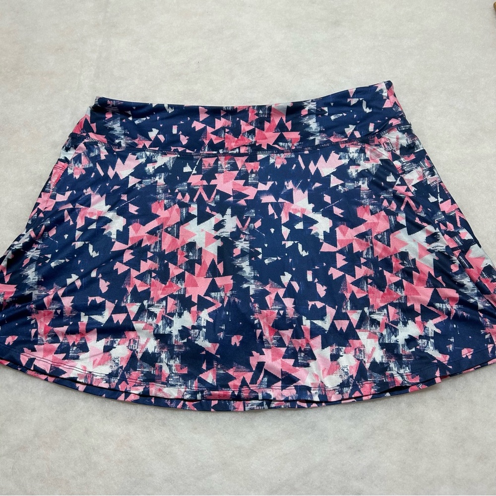 Fulbelle Geometric Pink and Blue Women's Skort